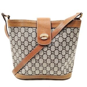 GUCCI PLUS Shoulder Bag Brown PVC GG monogram purse